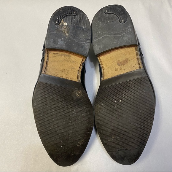 Allen Edmonds Men’s Sanford Dress Shoes Size 10 Leather Italy Black Heel Plates - Picture 12 of 14